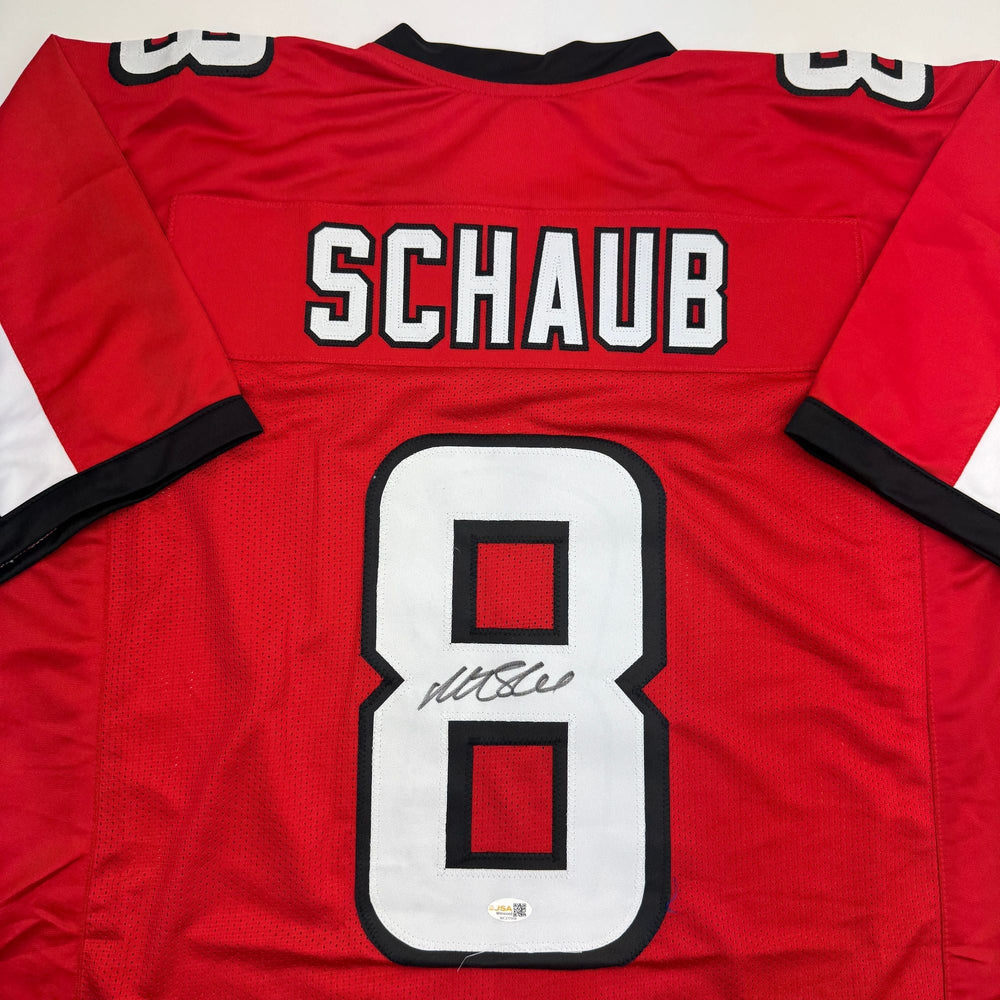 Autographed/Signed Matt Schaub Atlanta Red Football Jersey JSA COA