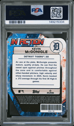 Graded 2025 Topps Bowman Draft Kevin McGonigle #BIA10 Bowman In Action Refractor Rookie RC Baseball Card PSA 10 Gem Mint