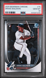 Graded 2025 Topps Bowman Chrome Drake Baldwin #75 Rookie RC Baseball Card PSA 10 Gem Mint (ONLINE ORDER ONLY)