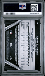 Graded 2024 Topps Chrome Black Junior Caminero #78 Green Refractor /99 Rookie RC Baseball Card PSA 10 Gem Mint