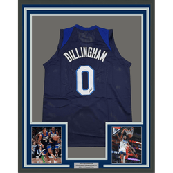 Framed Autographed/Signed Rob Dillingham 35x39 Minnesota Blue Basketball Jersey JSA COA