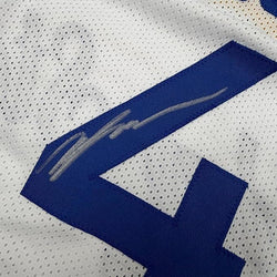 Framed Autographed/Signed Moses Moody 35x37 Golden State White Basketball Jersey Beckett BAS COA