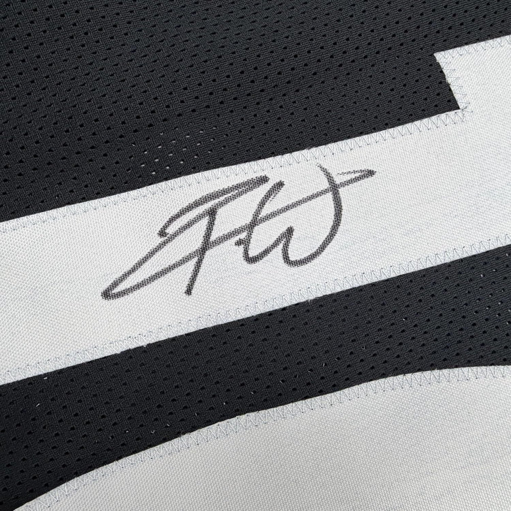 Framed Autographed/Signed Roman Wilson 35x39 Pittsburgh Black Football Jersey Beckett BAS COA