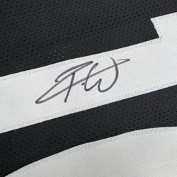 Framed Autographed/Signed Roman Wilson 35x39 Pittsburgh Black Football Jersey Beckett BAS COA