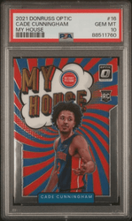 Graded 2021 Panini Donruss Optic Cade Cunningham #16 My House Rookie RC Basketball Card PSA 10 Gem Mint