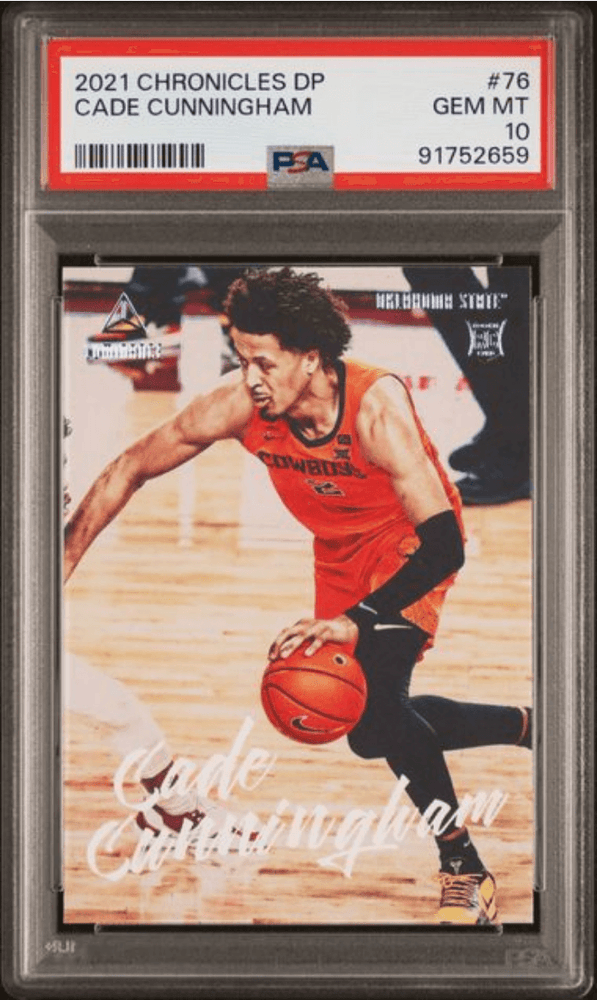 Graded 2021 Panini Chronicles Draft Picks Cade Cunningham #76 Rookie RC Basketball Card PSA 10 Gem Mint