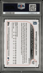 Graded 2022 Topps Chrome Update Sapphire Edition Spencer Torkelson #20 Green /75 Rookie RC Baseball Card PSA 10 Gem Mint