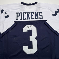 Autographed/Signed George Pickens Dallas Thanksgiving Day Football Jersey JSA COA