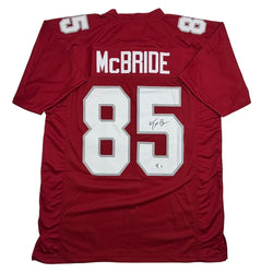 Autographed/Signed Trey McBride Arizona Red Football Jersey Beckett BAS COA