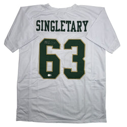 Autographed/Signed Mike Singletary Baylor White College Football Jersey Beckett BAS COA