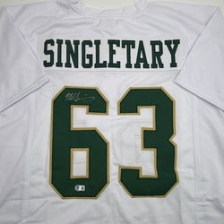 Autographed/Signed Mike Singletary Baylor White College Football Jersey Beckett BAS COA