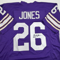 Autographed/Signed Clinton Jones Minnesota Purple Football Jersey JSA COA