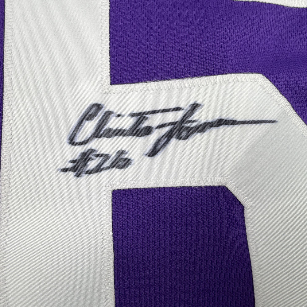Autographed/Signed Clinton Jones Minnesota Purple Football Jersey JSA COA