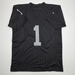 Autographed/Signed Tre Tucker Oakland Las Vegas Black Football Jersey Beckett BAS COA