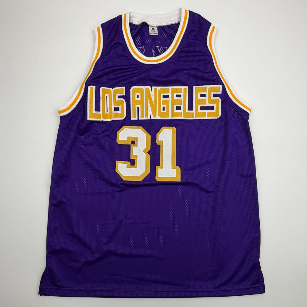 Autographed/Signed Kurt Rambis Los Angeles Purple Basketball Jersey Beckett BAS COA