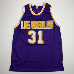 Autographed/Signed Kurt Rambis Los Angeles Purple Basketball Jersey Beckett BAS COA