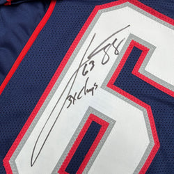 Autographed/Signed Joe Andruzzi New England Navy Blue Football Jersey JSA COA