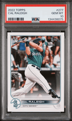 Graded 2022 Topps Cal Raleigh #277 Rookie RC Baseball Card PSA 10 Gem Mint