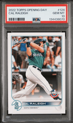 Graded 2022 Topps Opening Day Cal Raleigh #124 Rookie RC Baseball Card PSA 10 Gem Mint