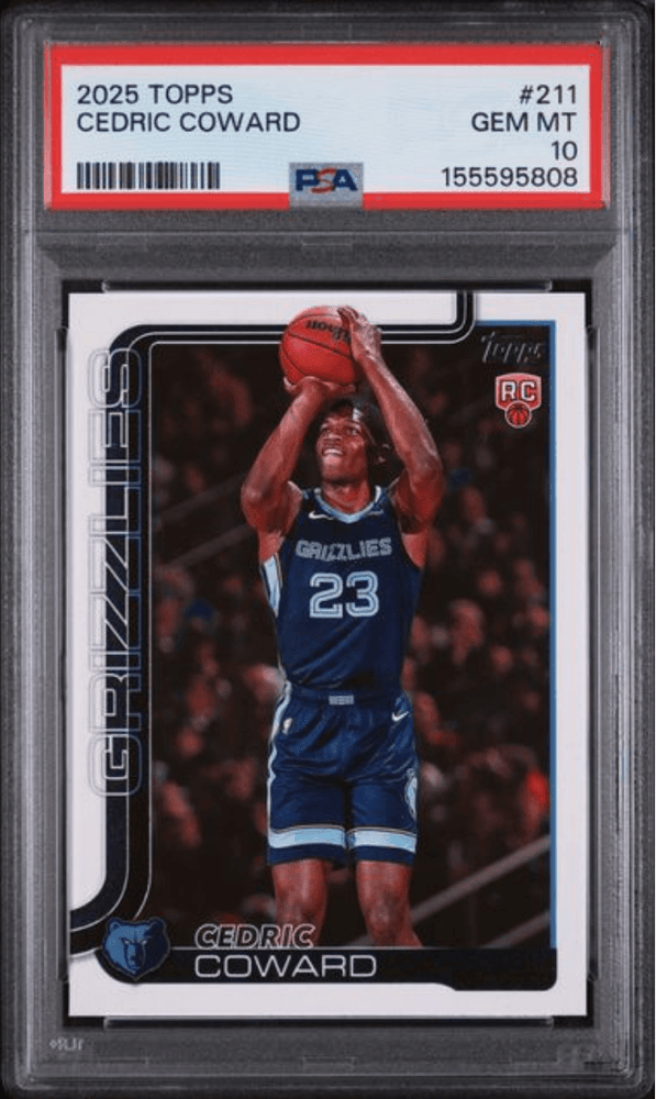 Graded 2025 Topps Cedric Coward #211 Rookie RC Basketball Card PSA 10 Gem Mint