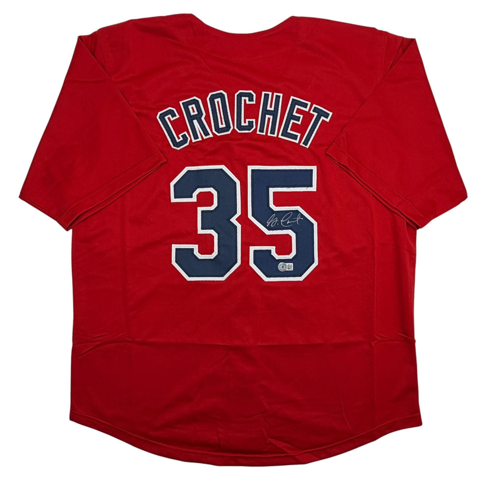 Autographed/Signed Garrett Crochet Boston Red Baseball Jersey Beckett BAS COA