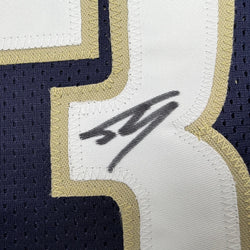 Autographed/Signed Shaquille Shaq O'Neal Cleveland Blue Basketball Jersey Beckett BAS COA