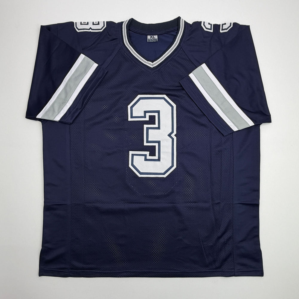 Autographed/Signed George Pickens Dallas Navy Blue Football Jersey JSA COA