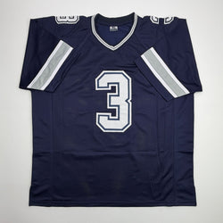 Autographed/Signed George Pickens Dallas Navy Blue Football Jersey JSA COA