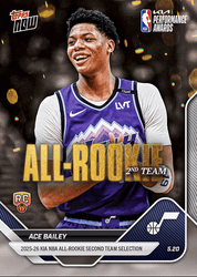 2025 Topps Now Ace Bailey #AR07 2025-26 KIA NBA All Rookie Second Team Selection Utah Jazz Rookie RC Basketball Card (ONLINE ORDER ONLY)