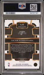 Graded 2023 Panini Select Victor Wembanyama #87 Blue Cracked Ice Rookie Basketball Card PSA 10 Gem Mint