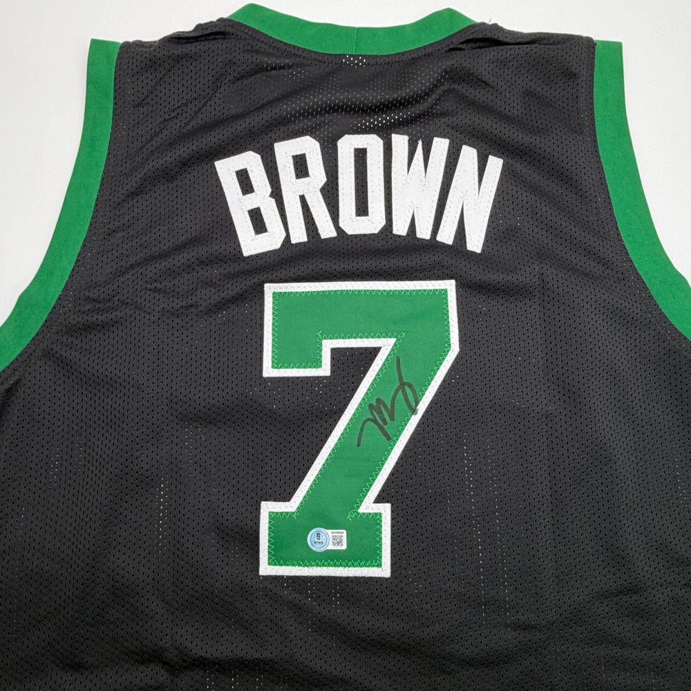 Autographed/Signed Jaylen Brown Boston Black Basketball Jersey Beckett BAS COA