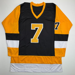 Autographed/Signed John Cullen Pittsburgh Black Hockey Jersey JSA COA