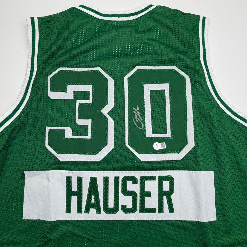 Autographed/Signed Sam Hauser Boston Green City Edition Basketball Jersey Beckett BAS COA