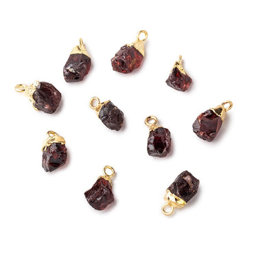 9x7mm Gold Leafed Rhodolite Garnet Natural Crystal Focal Pendant 1 piece (ONLINE ORDER ONLY)
