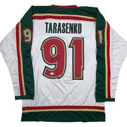 Autographed/Signed Vladimir Tarasenko Minnesota White 25th Anniversary Hockey Jersey Beckett BAS COA