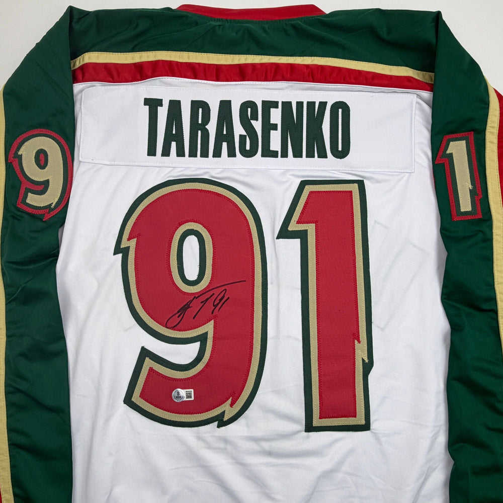Autographed/Signed Vladimir Tarasenko Minnesota White 25th Anniversary Hockey Jersey Beckett BAS COA