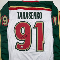 Autographed/Signed Vladimir Tarasenko Minnesota White 25th Anniversary Hockey Jersey Beckett BAS COA