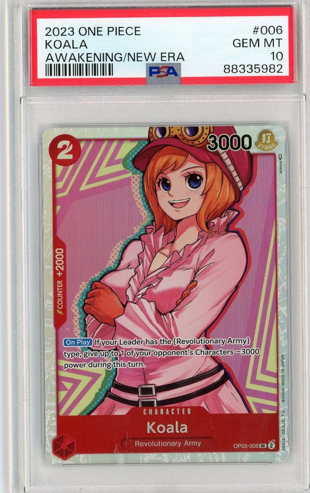 Graded 2023 One Piece Koala #006 Awakening of a New Era OP05 Trading Card Game PSA 10 Gem Mint (ONLINE ORDER ONLY)