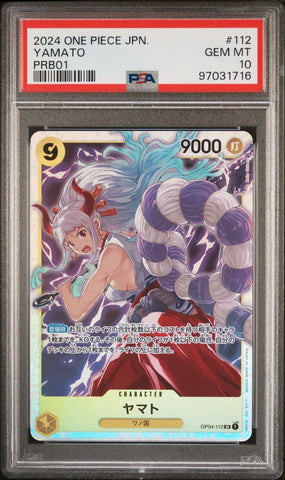 Graded 2024 One Piece Japanese Yamato #112 PRB01 Premium Booster Trading Card Game PSA 10 Gem Mint