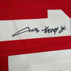 Autographed/Signed Chris Henry Jr. Ohio State Red College Football Jersey JSA COA