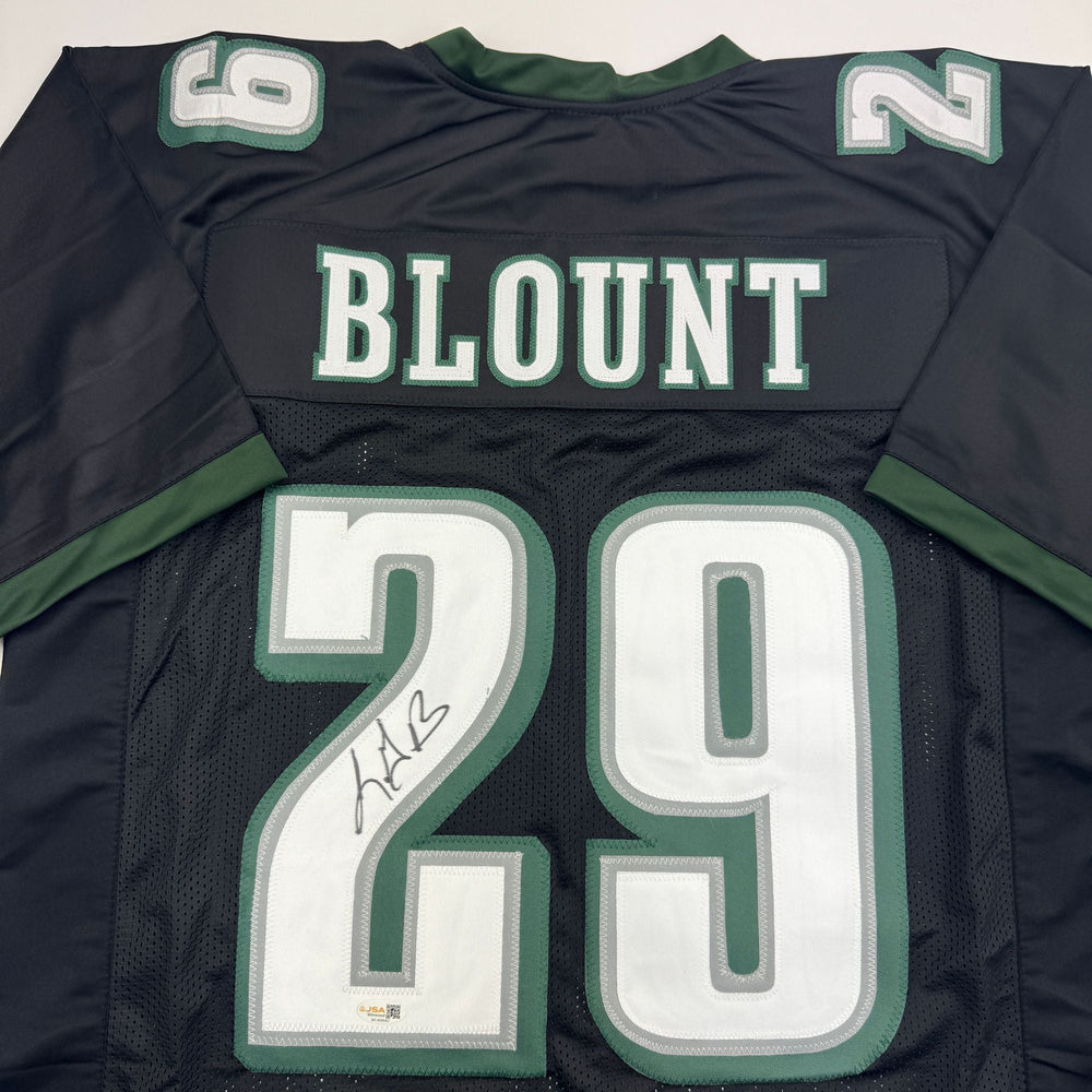 Autographed/Signed LeGarrette Blount Philadelphia Black Football Jersey JSA COA