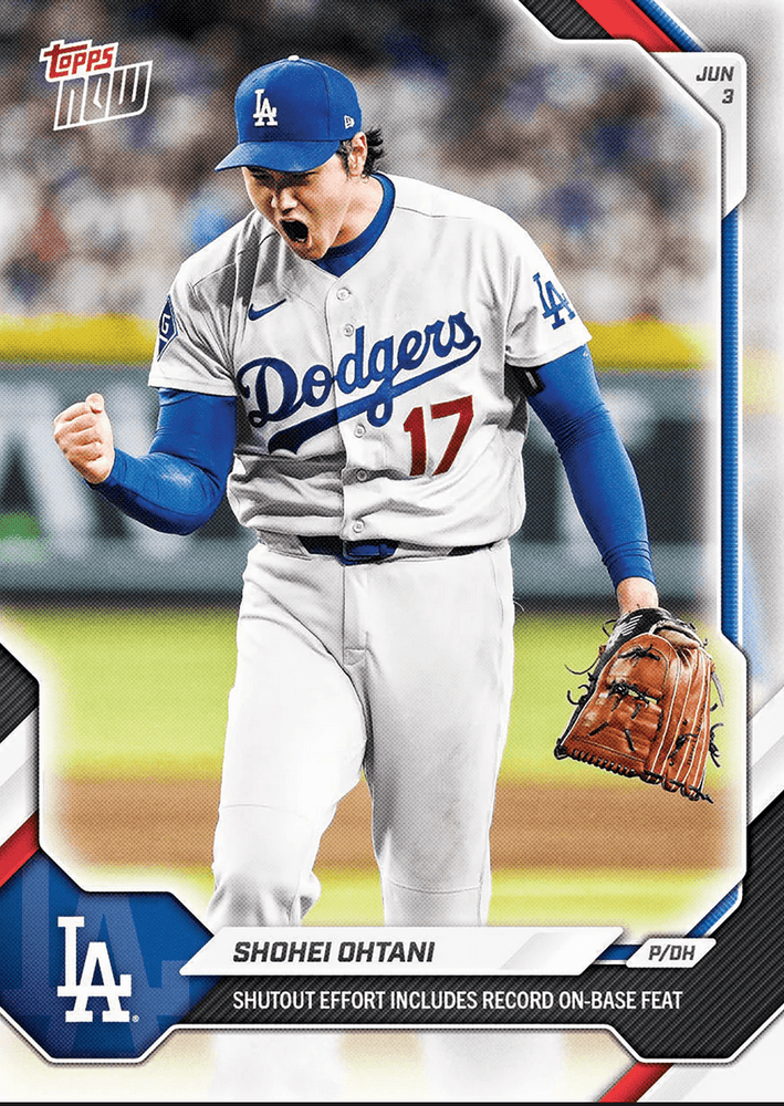 2026 Topps Now Shohei Ohtani #285 Shutout Effort Includes Record On Base Feat Los Angeles Dodgers Baseball Card (ONLINE ORDER ONLY)