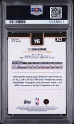 Graded 2025 Topps VJ Edgecombe #203 Blackout Refractor Rookie RC Basketball Card PSA 9 Mint