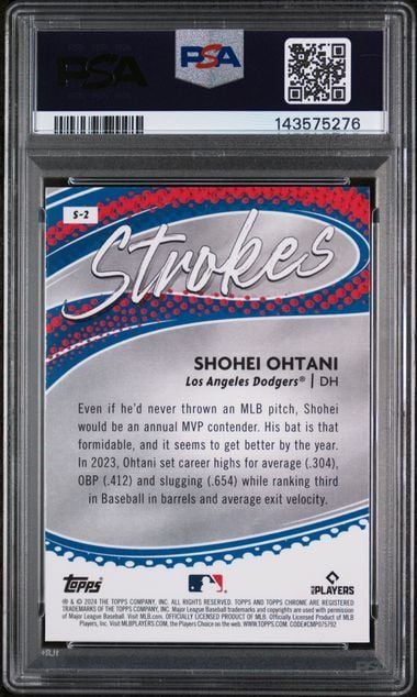 Graded 2024 Topps Chrome Shohei Ohtani #S2 Strokes Baseball Card PSA 9 Mint