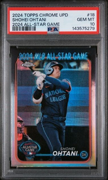 Graded 2024 Topps Chrome Update Shohei Ohtani #18 2024 All Star Game Baseball Card PSA 10 Gem Mint