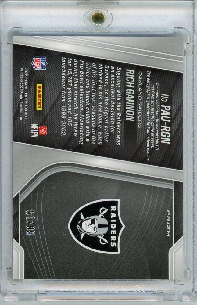 2025 Panini Prizm Rich Gannon #PAURGN /99 Patch Auto Football Card