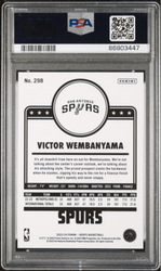 Graded 2023 Panini Hoops Victor Wembanyama #298 Rookie RC Basketball Card PSA 9 Mint