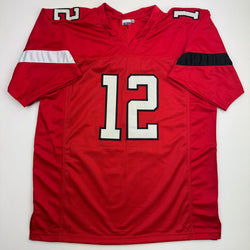 Autographed/Signed Tyler Shough Texas Tech Red College Football Jersey JSA COA