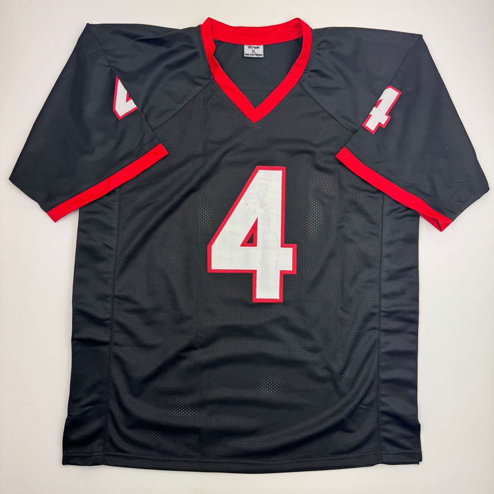 Autographed/Signed James Cook Georgia Black College Football Jersey Beckett BAS COA (ONLINE ORDER ONLY)