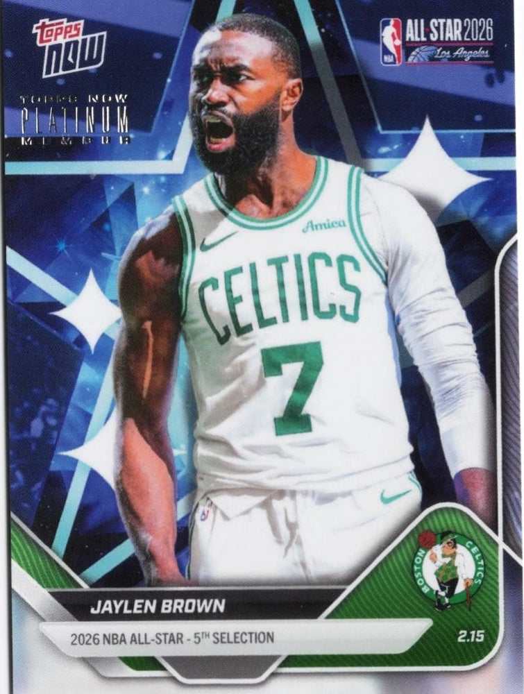 2025 Topps Now Jaylen Brown #AS22 Platinum Member Stamp 2026 NBA All Star 5th Selection Boston Celtics Basketball Card